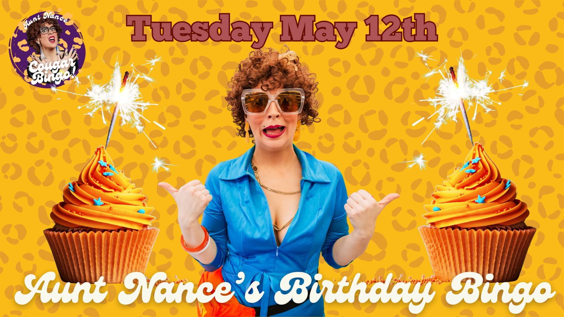 Promotional image for Aunt Nance's Birthday Bingo on May 12, 2026, at Carol's Pub