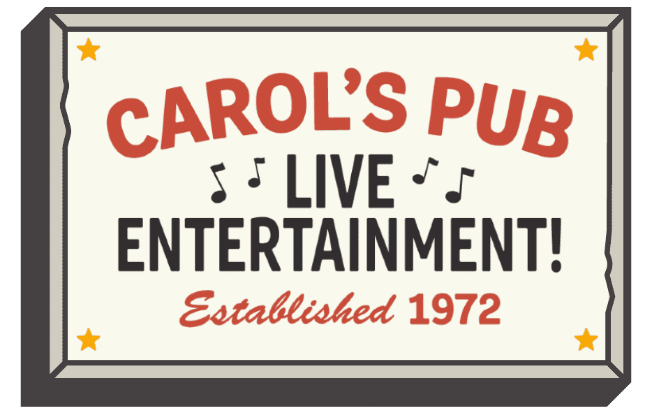 Carol's Pub Logo | Black, Red, and Gold