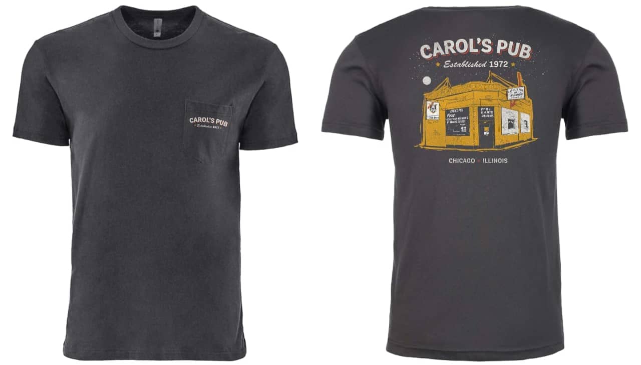 Dark gray Carol's Pub pocket shirt