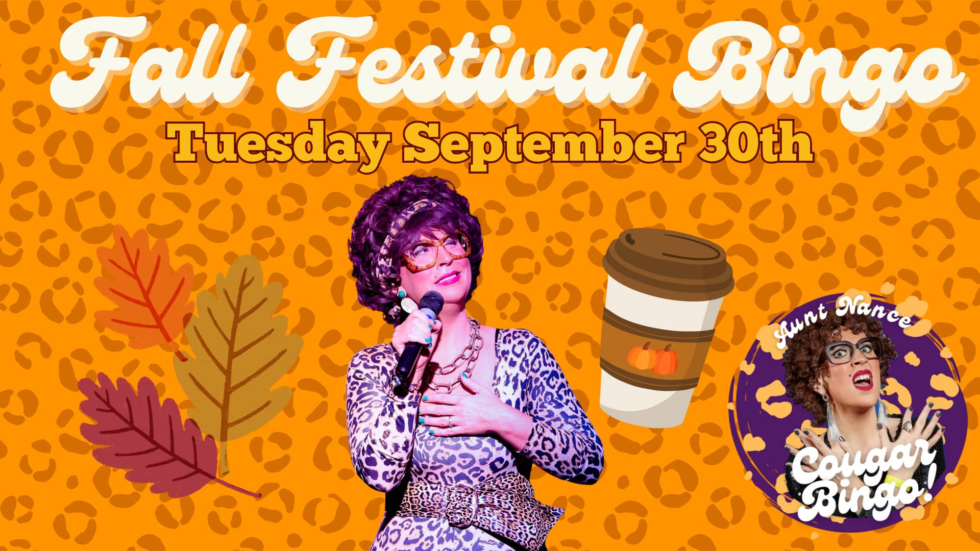 Promotional image for Fall Festival Bingo with Aunt Nance on September 30, 2025, at Carol's Pub