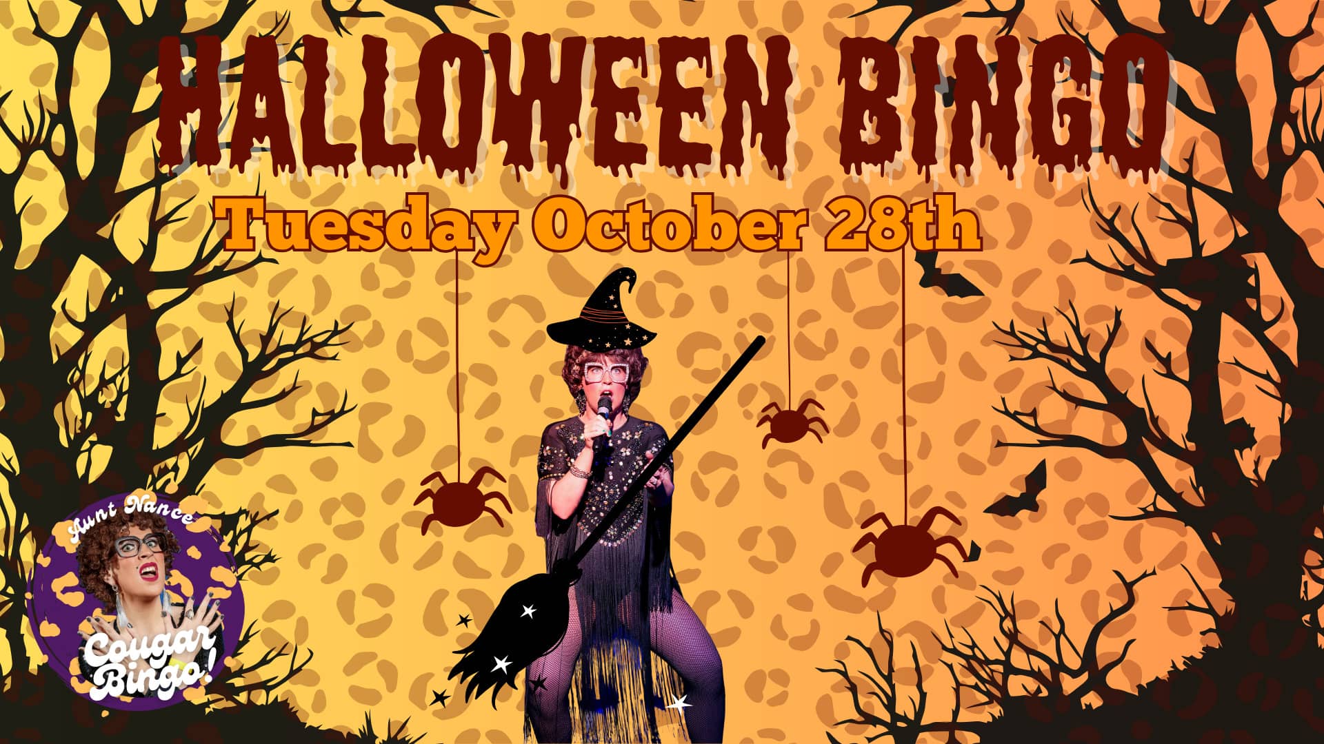 Promotional image for Halloween Bingo with Aunt Nance on October 28, 2025, at Carol's Pub