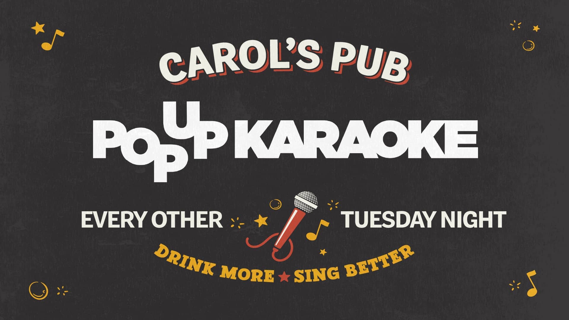 Promotional image for Pop Up Karaoke on May 7, 2024, at Carol's Pub