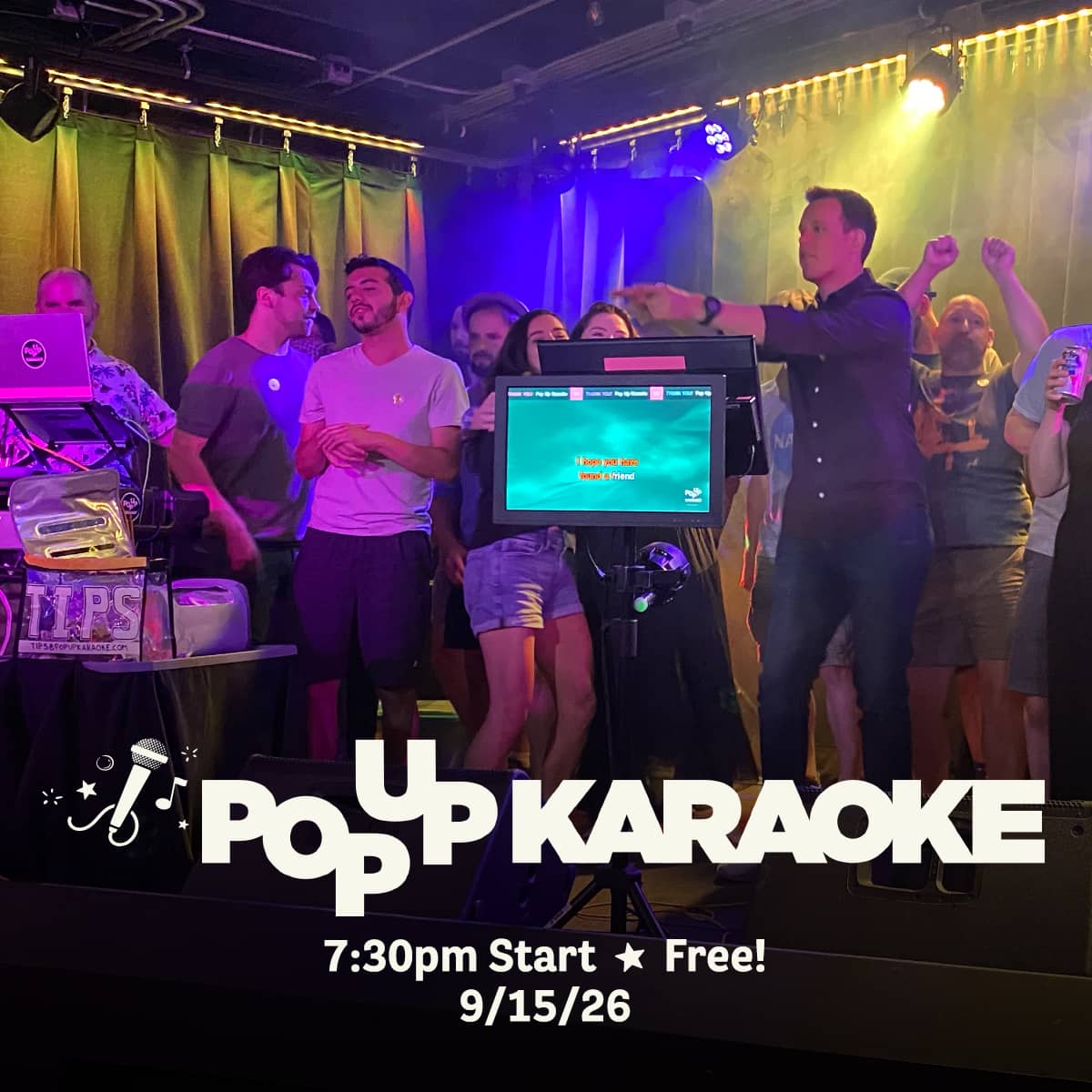 Promotional image for Pop Up Karaoke events on September, 2026, at Carol's Pub