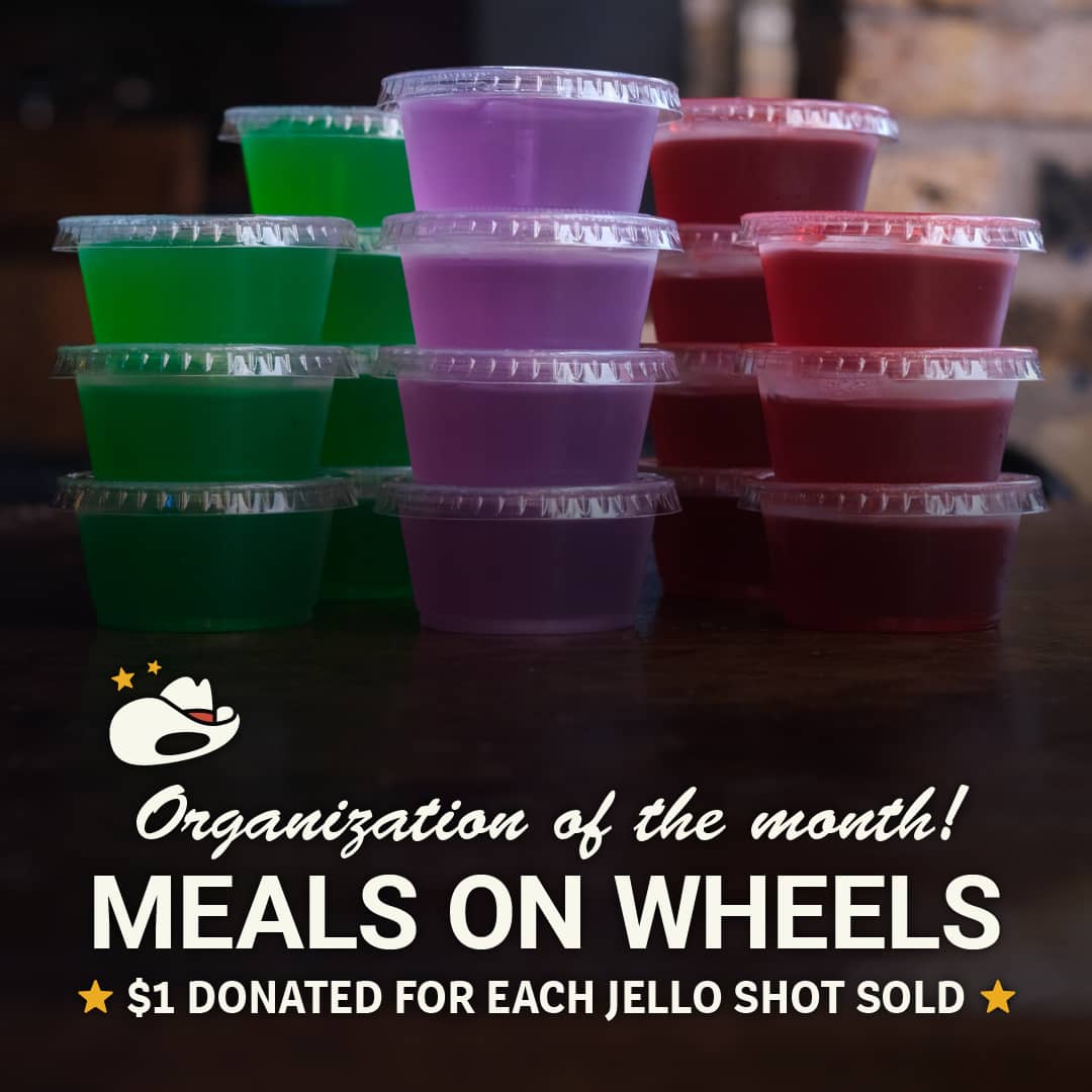 Promotional image for Carol's Pub's community initiative supporting Humble Design. $1 from every Jell-O Shot sold in May 2026 will be donated to this impactful local organization.